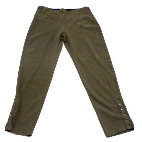 Athleta Pants - Athleta Olive Green Button-Hem Capris Small